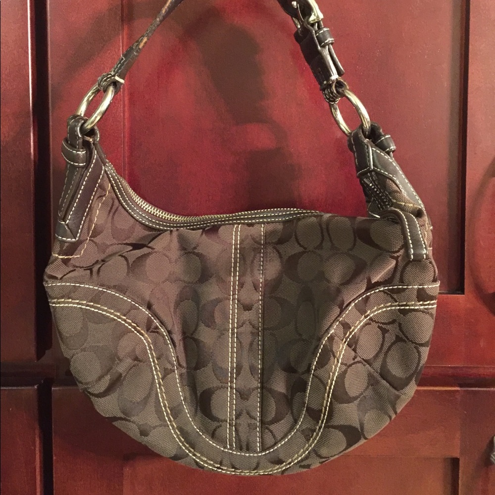 Coach Signature Soho Hobo monogram brown purse